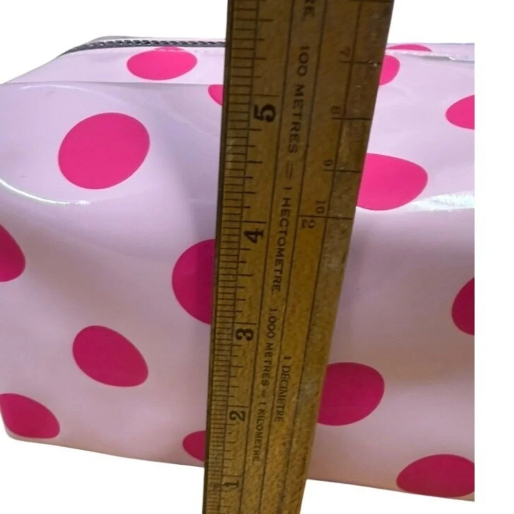 Victoria's Secret PINK Polka Dot Makeup Bag Pink Holographic Logo NWT